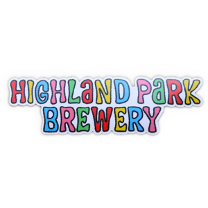 highland park brewery text bubble letter logo