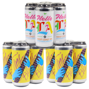 Timbo Pils and Hello LA cans