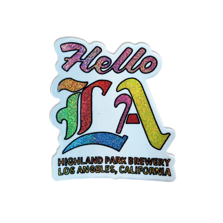 Hello LA glitter sticker