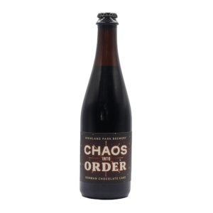 Chaos Into Order: German Chocolate Cake bottle on white background