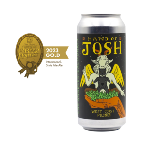 GABF 2023 Gold Medal winning Hand of Josh can on white background.