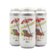 Four cans of beer are grouped together, ready for upcoming Los Angeles beer events. The label boasts a retro beach scene with a striped chair and umbrella. The text reads "HPB Pleasant Pils Beer" in stylized fonts, evoking a breezy coastal vibe perfect for new releases.