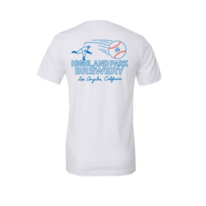 HPB Baseball Tee artwork on white t-shirt.