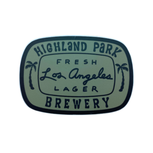 Fresh Los Angeles Lager Sticker in olive color.