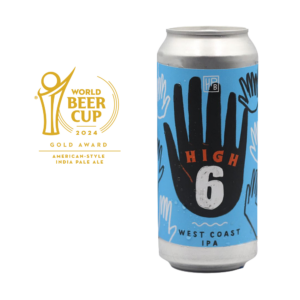 can of High 6, World Beer Cup 2024 Gold Medal winner for American Style India Pale Ale