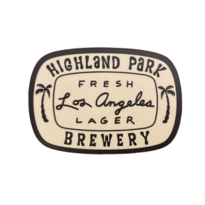 Fresh Los Angeles Lager sticker in cream color