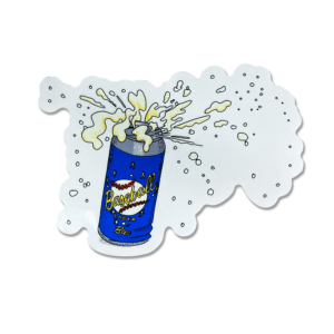 Exploding Baseball lager can sticker