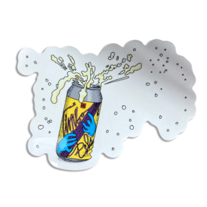 Exploding Timbo Pils can sticker