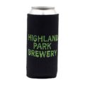 Black Koozie with Highland Park Brewery text logo in dripping green font.