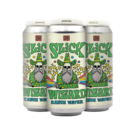 Slick Wizard ranch water seltzer 4 pack on transparent background