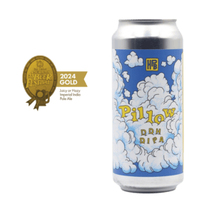 Can of DDH Pillow with a medal icon for winning GABF Gold Medal for Juicy Imperial IPA