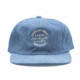 The Fresh Los Angeles Lager Hat - Blue is a blue corduroy cap featuring "Highland Park Brewery Fresh Lager Los Angeles" embroidered on the front in white and yellow thread.