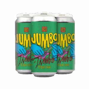 Three green cans of "Jumbo Timbo TDH IPA" are grouped together. The colorful, playful label hints at upcoming beer releases and events—perfect for those searching for the next can release or beer events near me.