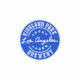 A 2-pack of round blue stickers featuring white handwritten-style text: “Highland Park Brewery, Fresh Los Angeles Lager.” Product: Fresh LA Lager - Blue Circle Sticker.
