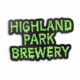 The HPB Text Good Green Sticker (2 pack) features "Highland Park Brewery" in bold, neon green, dripping letters on a black background.