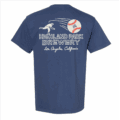 The HPB Baseball Tee is a navy blue t-shirt featuring a bear pitching a baseball and "Highland Park Brewery, Los Angeles, California" on the back.