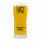 A tall glass of hazy, golden beer with a foamy head, served in the Classic Logo Glassware labeled "HPB" and "Highland Park Brewery, Los Angeles, California.