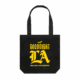 The Goodnight LA Tote Bag is a black tote featuring bold yellow "GOODNIGHT LA" text and "HIGHLAND PARK BREWERY" printed underneath.