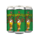 Three cans of beer with green labels reading "Toaster Pils." The label shows two hands, one light-skinned and one dark-skinned, clinking golden beer glasses together. The background is bright green with yellow accents.