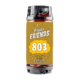 A 20L recyclable keg labeled "Fresh Friends: 803" in bold white and black letters, decorated with stars and accents, highlights the latest hop innovation.