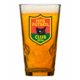 The HPB Futbol Tumbler is a pint glass with amber beer, a crest featuring a black cat, "HPB Futbol Club 2026," and embossed soccer balls on the glass.