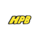The HPB Futbol Patch features yellow textured "HPB" letters outlined in black, set against a white background.