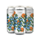 A 4-pack of Landbier with white labels adorned with colorful blue and green flowers and orange abstract shapes, displayed side by side against a white background.