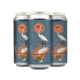 Three beer cans labeled “No Stress” with a heron, sunset, and water reflection design. The cans have a blue background and a modern, artistic style. The HB brewery logo appears at the bottom of each can.
