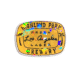 A holographic “Beers! Baseball Sticker (2 pack)” featuring “Highland Park Brewery” and “Fresh Los Angeles Lager” text, decorated with palm trees and vibrant reflective shapes on a yellow background.